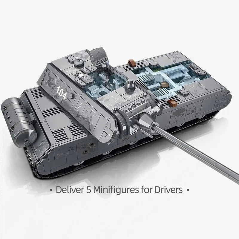 Building Blocks Military German MK8 Panzer Main Battle Tank Bricks Toy EU Construction Set Toys - 5