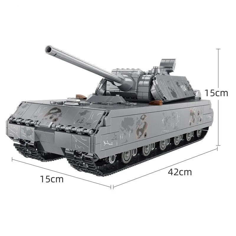 Building Blocks Military German MK8 Panzer Main Battle Tank Bricks Toy EU Construction Set Toys - 1