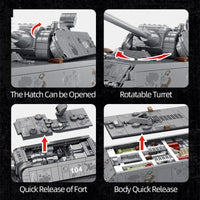 Thumbnail for Building Blocks Military German MK8 Panzer Main Battle Tank Bricks Toy EU - 7