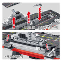 Thumbnail for Building Blocks Military Liaoning Navy Aircraft Carrier War Ship Bricks Toy - 6