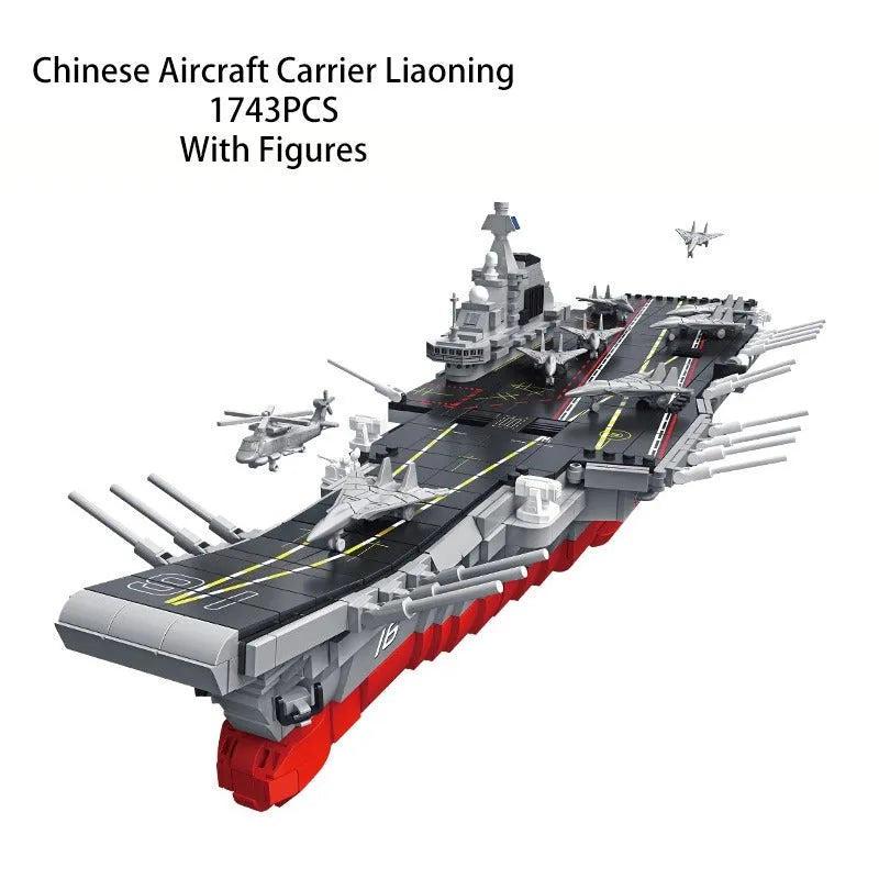 Building Blocks Military Liaoning Navy Aircraft Carrier War Ship Bricks Toy - 2