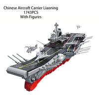 Thumbnail for Building Blocks Military Liaoning Navy Aircraft Carrier War Ship Bricks Toy - 2