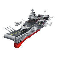 Thumbnail for Building Blocks Military Liaoning Navy Aircraft Carrier War Ship Bricks Toy - 1