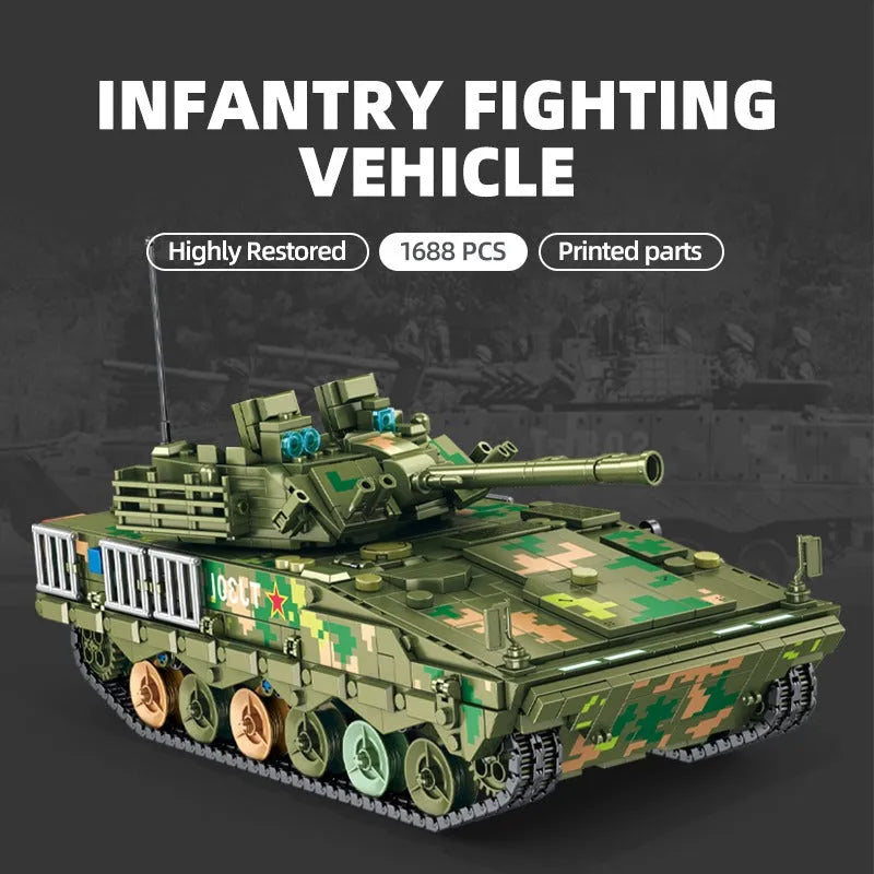 Building Blocks Military MOC 04A Infantry Fighting War Vehicle Bricks Toys - 3