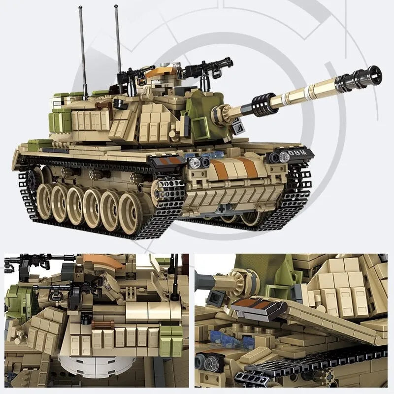 Military MOC Israel M60 Main Battle Tank Bricks Toys
