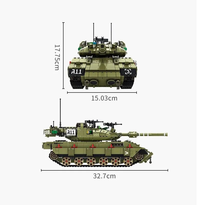 Building Blocks Military MOC Israel MK4 Main Battle War Tank Bricks Toys - 6