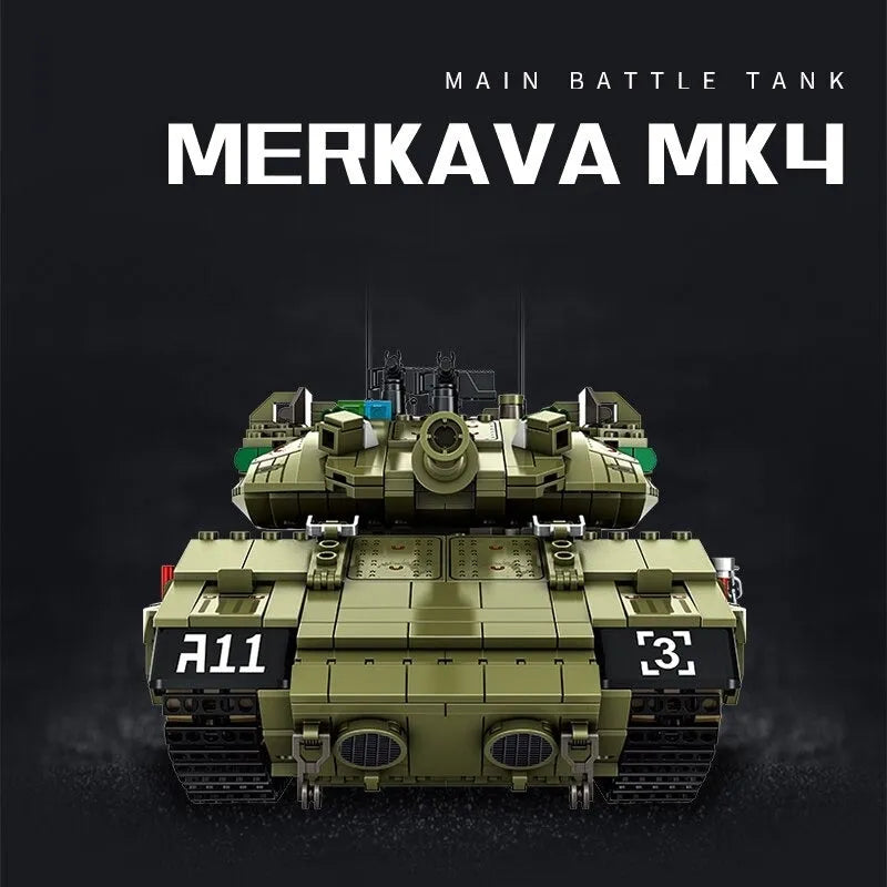 Building Blocks Military MOC Israel MK4 Main Battle War Tank Bricks Toys - 3