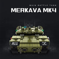 Thumbnail for Building Blocks Military MOC Israel MK4 Main Battle War Tank Bricks Toys - 3