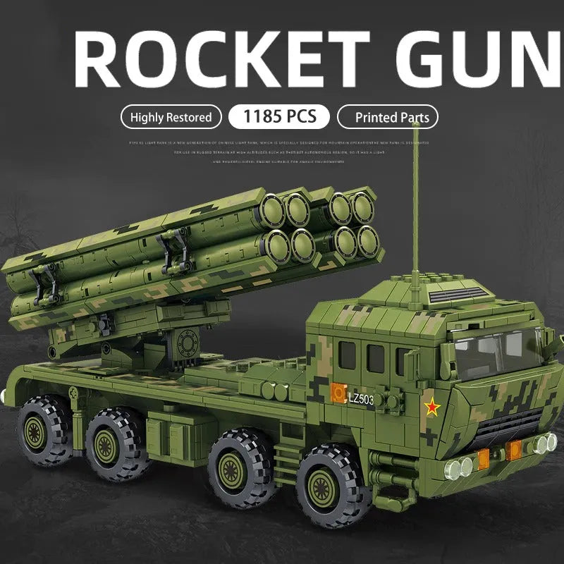 Building Blocks Military MOC Rocket Gun Carrier War Truck Bricks Toys Construction Set Toys - 2