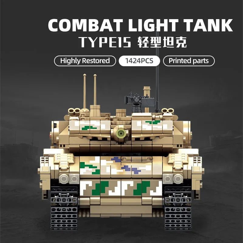 Building Blocks Military MOC Type 15 Light Battle Tank Bricks Toy - 4