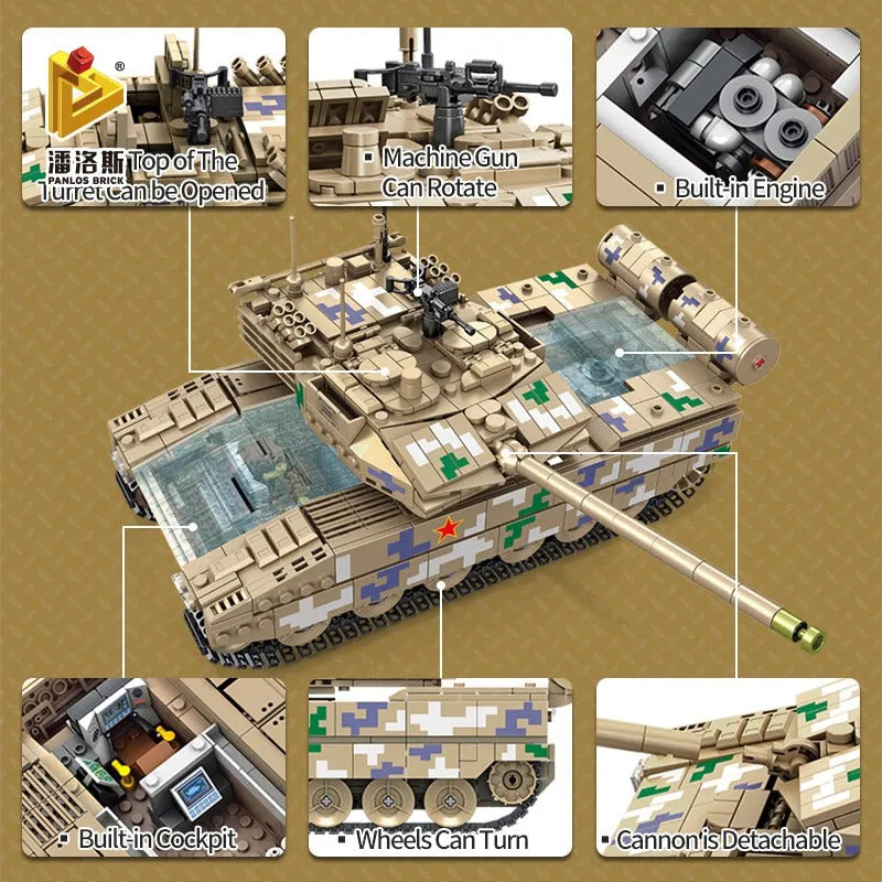 Building Blocks Military MOC Type 15 Light Battle Tank Bricks Toy - 5