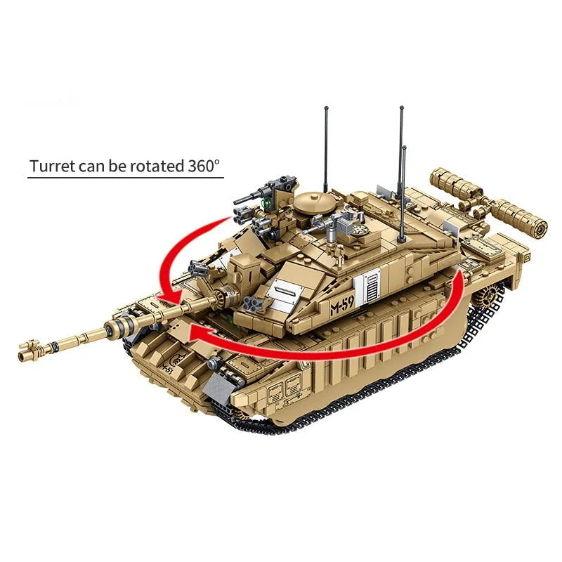 Building Blocks Military MOC WW2 Challenger 2 Main Battle Tank Bricks Toys - 5