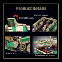 Thumbnail for Building Blocks Military MOC WW2 Jagdtiger Heavy Battle Tank Bricks Toys - 6