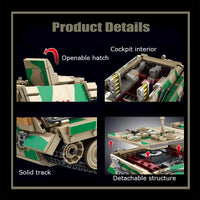 Thumbnail for Building Blocks Military MOC WW2 Jagdtiger Heavy Battle Tank Bricks Toys Construction Set Toys - 6