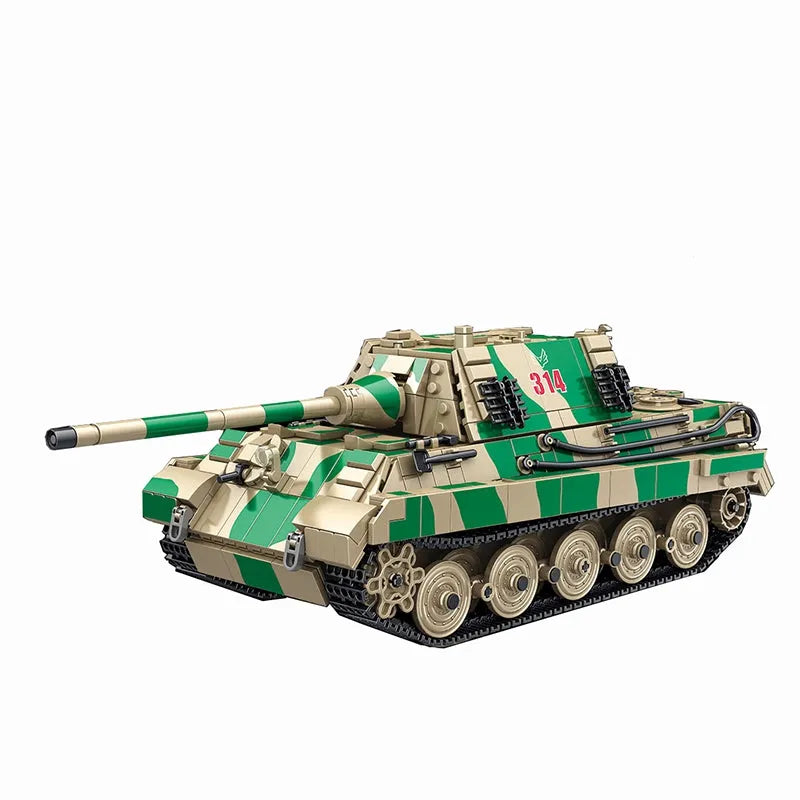 Building Blocks Military MOC WW2 Jagdtiger Heavy Battle Tank Bricks Toys - 1