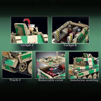 Thumbnail for Building Blocks Military MOC WW2 Jagdtiger Heavy Battle Tank Bricks Toys - 8