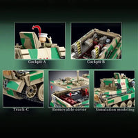 Thumbnail for Building Blocks Military MOC WW2 Jagdtiger Heavy Battle Tank Bricks Toys Construction Set Toys - 8