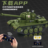 Thumbnail for Building Blocks Military Motorized RC STALIN II JS-2 Heavy Battle Tank Bricks Toy Construction Set Toys - 2