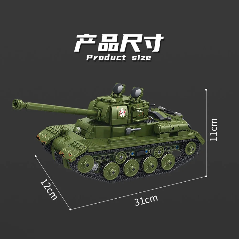 Building Blocks Military Motorized RC STALIN II JS-2 Heavy Battle Tank Bricks Toy Construction Set Toys - 3