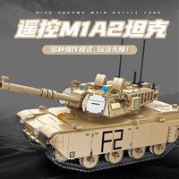 Thumbnail for Building Blocks Military RC Motorized Abrams M1A2 Main Battle Tank Bricks Toy - 4