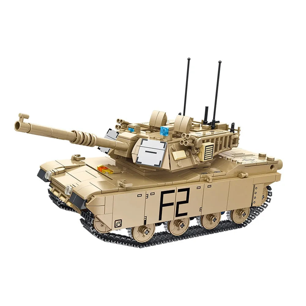 Building Blocks Military RC Motorized Abrams M1A2 Main Battle Tank Bricks Toy - 1