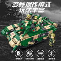 Thumbnail for Building Blocks Military RC Motorized T90 Main Battle Tank Bricks Toy Construction Set Toys - 3