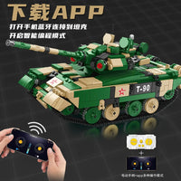 Thumbnail for Building Blocks Military RC Motorized T90 Main Battle Tank Bricks Toy - 5