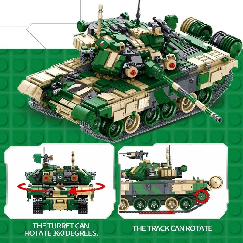 Building Blocks Military Russia T90 Main Battle Tank Bricks Toy Construction Set Toys - 5