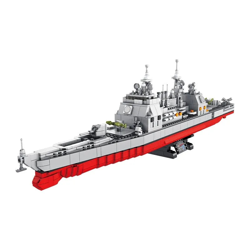 Building Blocks Military Ticonderoga Cruiser Navy Battleship Bricks Toy - 1