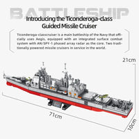Thumbnail for Building Blocks Military Ticonderoga Cruiser Navy Battleship Bricks Toy - 4
