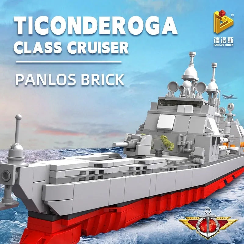 Building Blocks Military Ticonderoga Cruiser Navy Battleship Bricks Toy - 2
