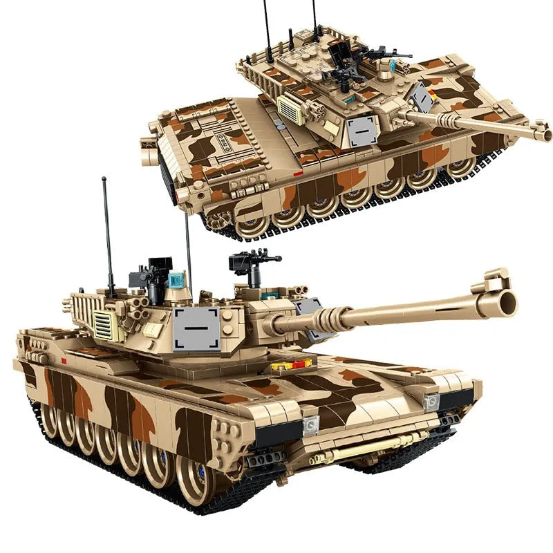 Building Blocks Military US M1A2 Main Battle War Tank Bricks Toys - 1