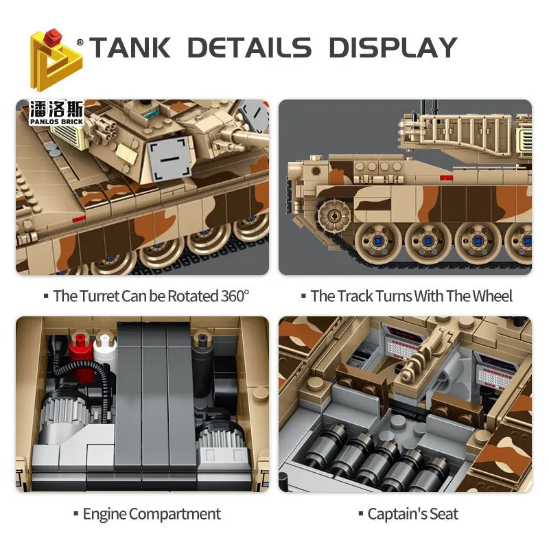 Building Blocks Military US M1A2 Main Battle War Tank Bricks Toys - 6