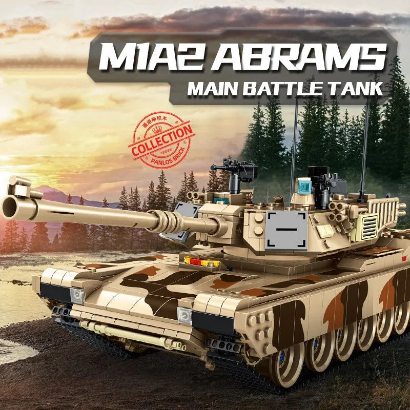 Building Blocks Military US M1A2 Main Battle War Tank Bricks Toys - 2