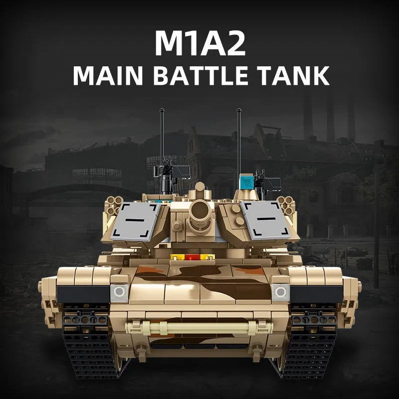 Building Blocks Military US M1A2 Main Battle War Tank Bricks Toys Construction Set Toys - 3