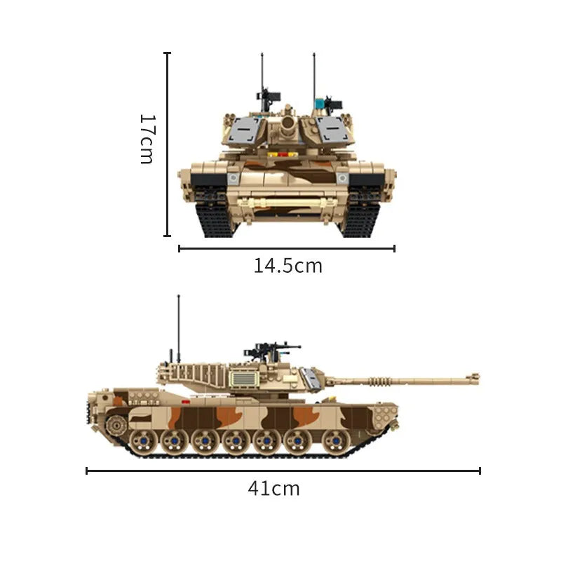 Building Blocks Military US M1A2 Main Battle War Tank Bricks Toys - 5