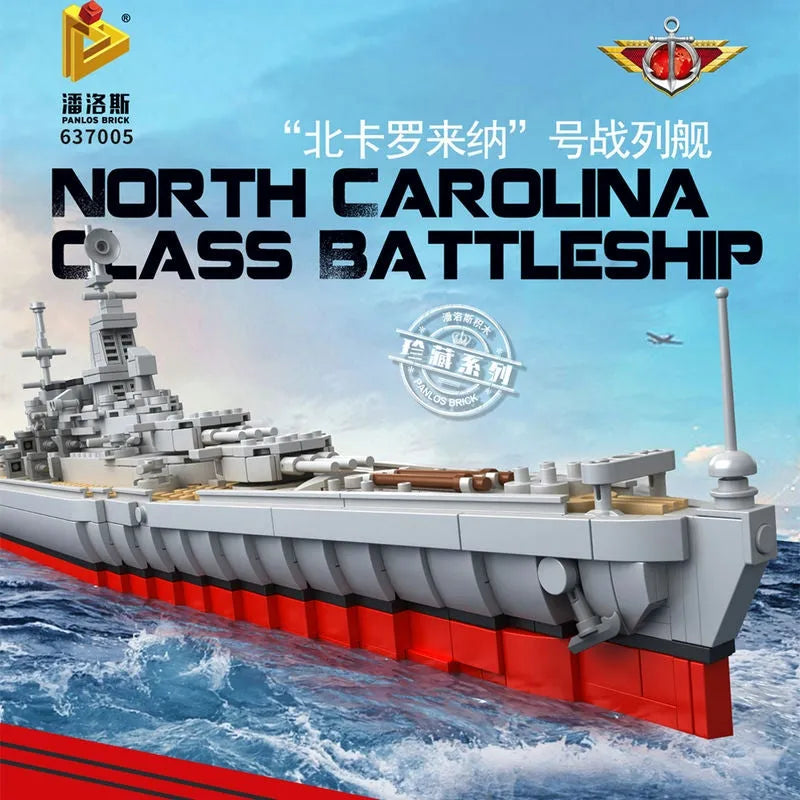 Building Blocks Military USS North Carolina Battleship Warship Bricks Toy - 2