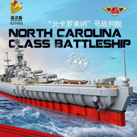 Thumbnail for Building Blocks Military USS North Carolina Battleship Warship Bricks Toy - 2