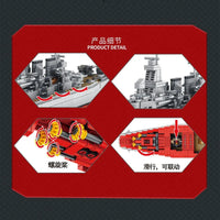 Thumbnail for Building Blocks Military USS North Carolina Battleship Warship Bricks Toy - 5