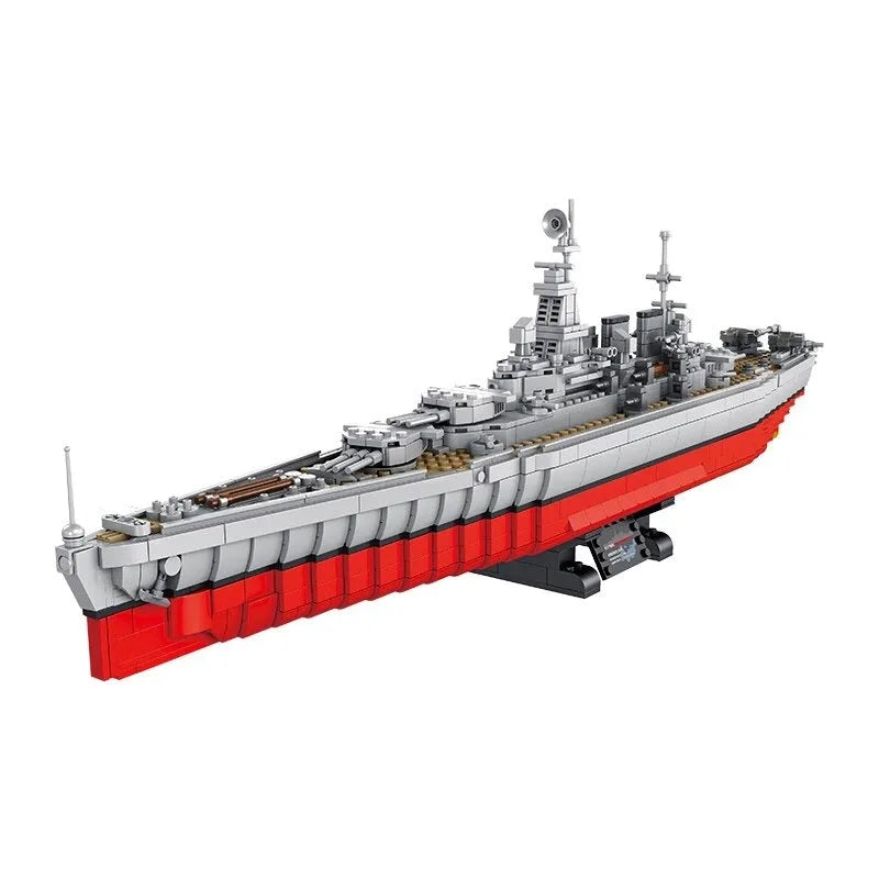 Building Blocks Military USS North Carolina Battleship Warship Bricks Toy - 1