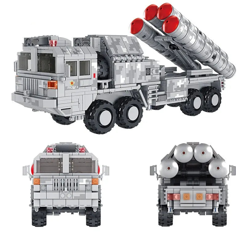 Building Blocks Military WW2 Air Defense Rocket Truck Bricks Toys - 3