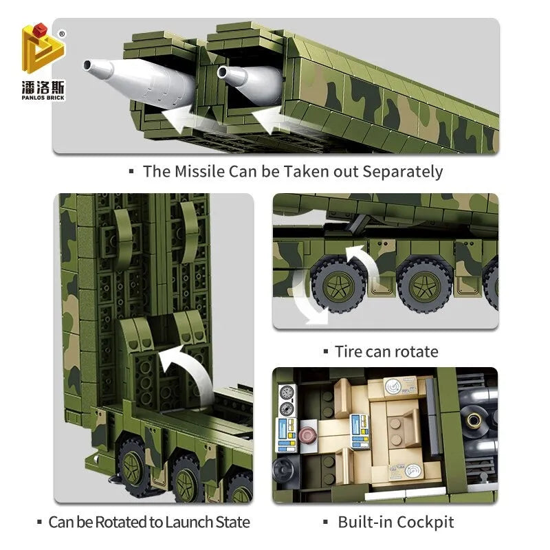 Building Blocks Military WW2 DF100 Ballistic Cruise Missile Bricks Toys - 5