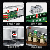 Thumbnail for Building Blocks Military WW2 Heavy Missile Train SS - 24 Railway Bricks Toy - 7
