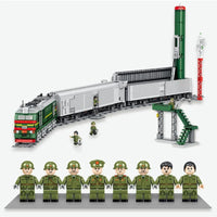 Thumbnail for Building Blocks Military WW2 Heavy Missile Train SS-24 Railway Bricks Toy Construction Set Toys - 4