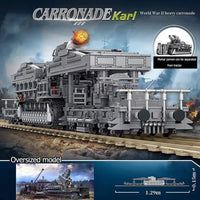 Thumbnail for Building Blocks Military WW2 Karl Heavy Carronade Mortar Railway Bricks Toy - 2