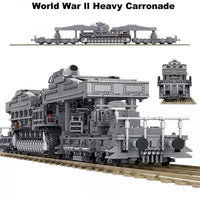 Thumbnail for Building Blocks Military WW2 Karl Heavy Carronade Mortar Railway Bricks Toy - 4
