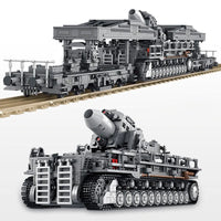Thumbnail for Building Blocks Military WW2 Karl Heavy Carronade Mortar Railway Bricks Toy - 1
