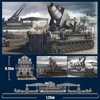 Thumbnail for Building Blocks Military WW2 Karl Heavy Carronade Mortar Railway Bricks Toy - 7
