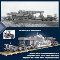 Thumbnail for Building Blocks Military WW2 Karl Heavy Carronade Mortar Railway Bricks Toy - 6