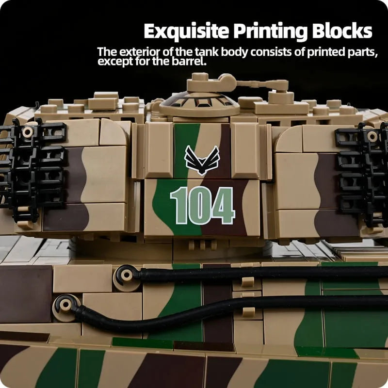 Building Blocks Military WW2 King Tiger Heavy Tank Bricks Toys - 11